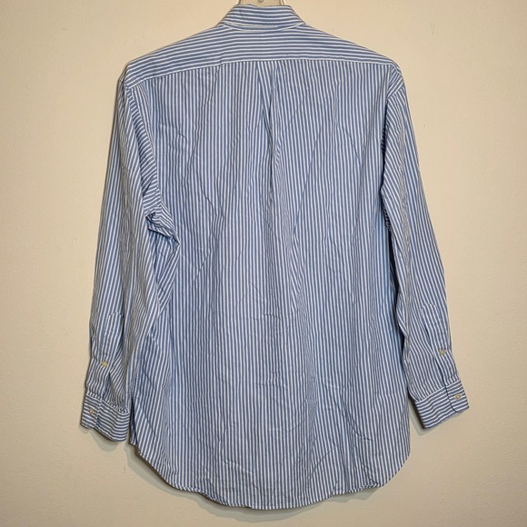 Vintage Ralph Lauren Golf Mens Large Tilden Blue Striped Button Down Long Sleeve - Picture 4 of 6